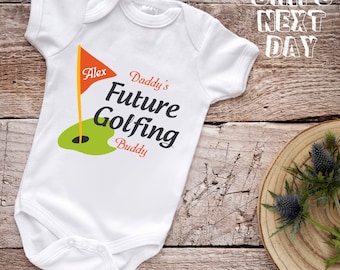 Future Golfing Buddy Baby Onesie - Future Golfer Onesie - Personalized Baby Onesie