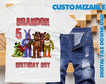 Transferencia de plancha de cumpleaños de Five Nights at Freddy's, camiseta de Five Nights at Freddy's, transferencia de Five Nights at Freddy's, archivo digital