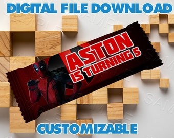 Deadpool Rice Krispies Treats, Rice Krispies, Deadpool Birthday Party, Deadpool Party Favors, Party Snacks, Krispy Treats, Digital File