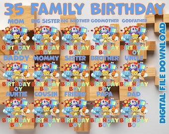 Word Party Birthday Iron On Transfer, Word Party Family Package, Word Party Family Set, Bundle Family Iron On Transfer, Digital File