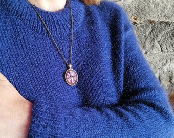 Pullover aus Alpaka, Mohair und Seide. Handgefertigt auf Bestellung mit Rundstricknadeln. Nahtlos. Größen von XS bis XL