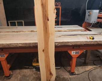 Hickory Wood Slab: Live Edge Multi-Figured Board (68"x12"x 3/4")