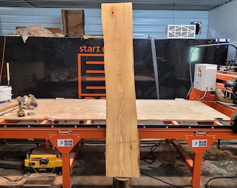 Live Edge Hickory Wood Slab. Multi-Figured, planed, kiln dried.  (72.5"x12-14.5"x1 3/8")