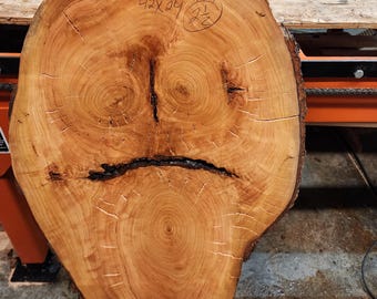 Cherry Live-edge Wood Slab | Cookie/Round Slab |  42" X  24" X 2.5"| Flattened, Planed, Vacuum-Kiln Dried