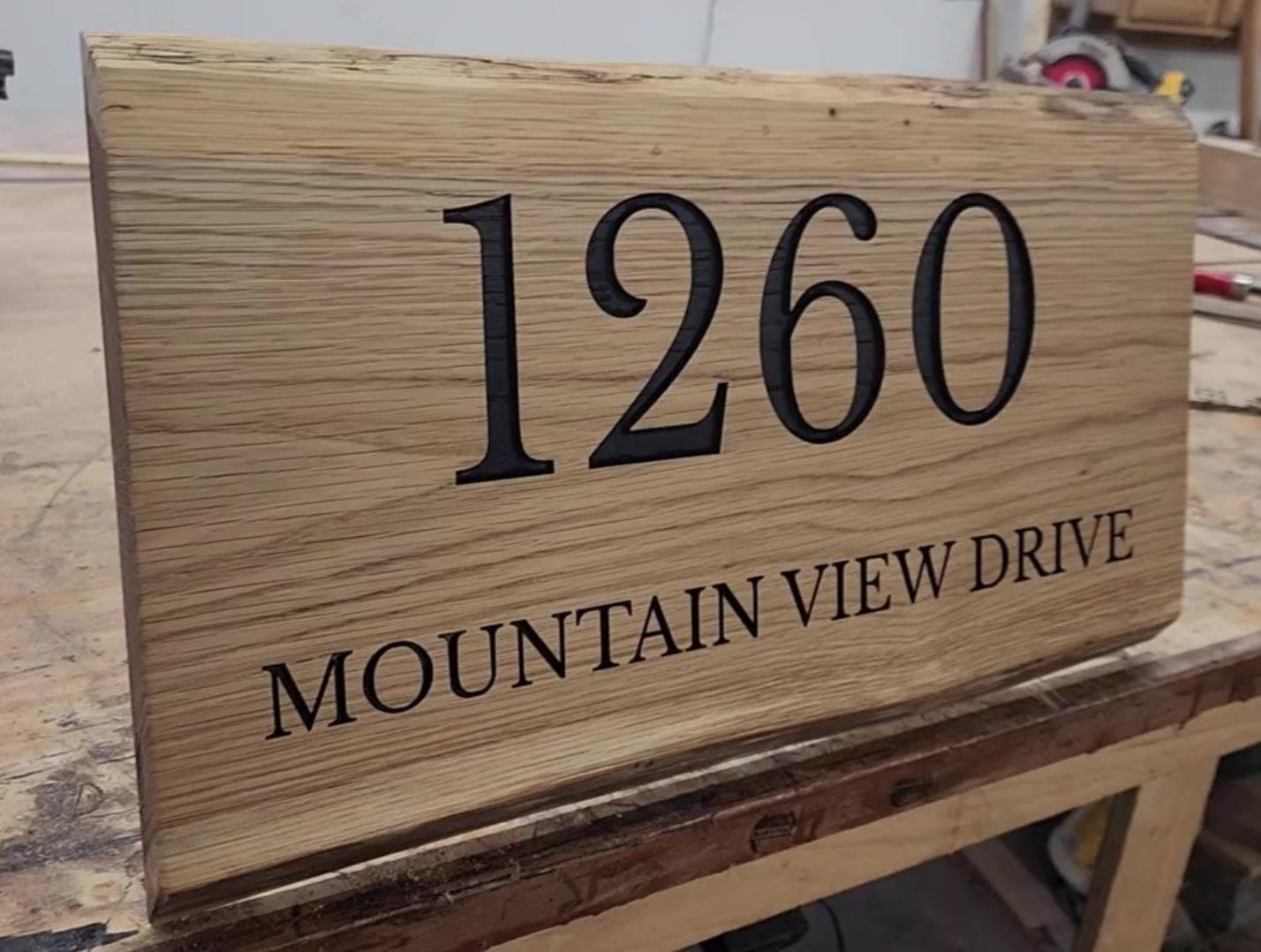 Wood Address Sign - Custom, Live Edge | Carved Street Address Plaque ...