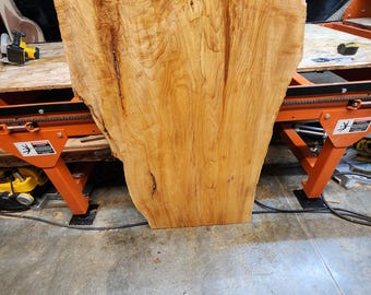 Live Edge Maple Wood Slab: Multi-Figured, planed, kiln dried. (44-48"x32-24"x 1.5")