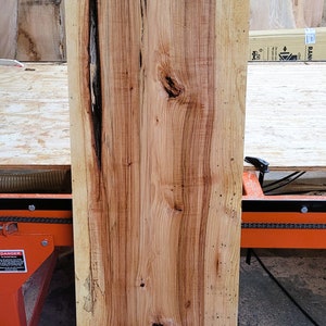 Spalted Hickory Wood Slab: Multi-Figured, Live Edge (67&quot; x 18&quot; x 1 7/8&quot;)