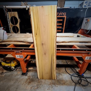 Live Edge Poplar Wood Slab: Multi-Figured, Kiln Dried (59&quot; X 16&quot; X 1 1/8&quot;)