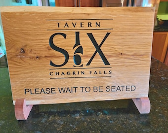 Custom Live Edge Wood Business Sign | Carved with Name and Company Logo | Rustic Farmhouse Decor | Personalized Wall Art