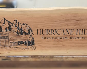 Custom Cabin Sign | Live Edge Outdoor Safe Natural Farmhouse Decor