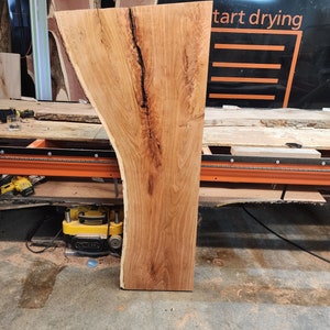Live Edge Cherry Wood Slab: Multi-Figured, Reclaimed (60&quot; X 28-17&quot; X 2 3/8&quot;)