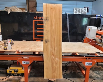 Live Edge Ash Wood Slab. Multi-Figured, planed, kiln dried. (67"X16-17.5"X1 3/8")