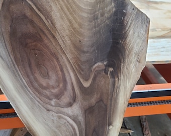 Walnut Live edge Wood Slab. Multi-Figured, planed, kiln dried. (56"X18"X1 1/2")
