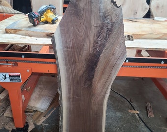 Walnut Live edge Wood Slab. Multi-Figured, planed, kiln dried. (51"x19"x1 1/4")