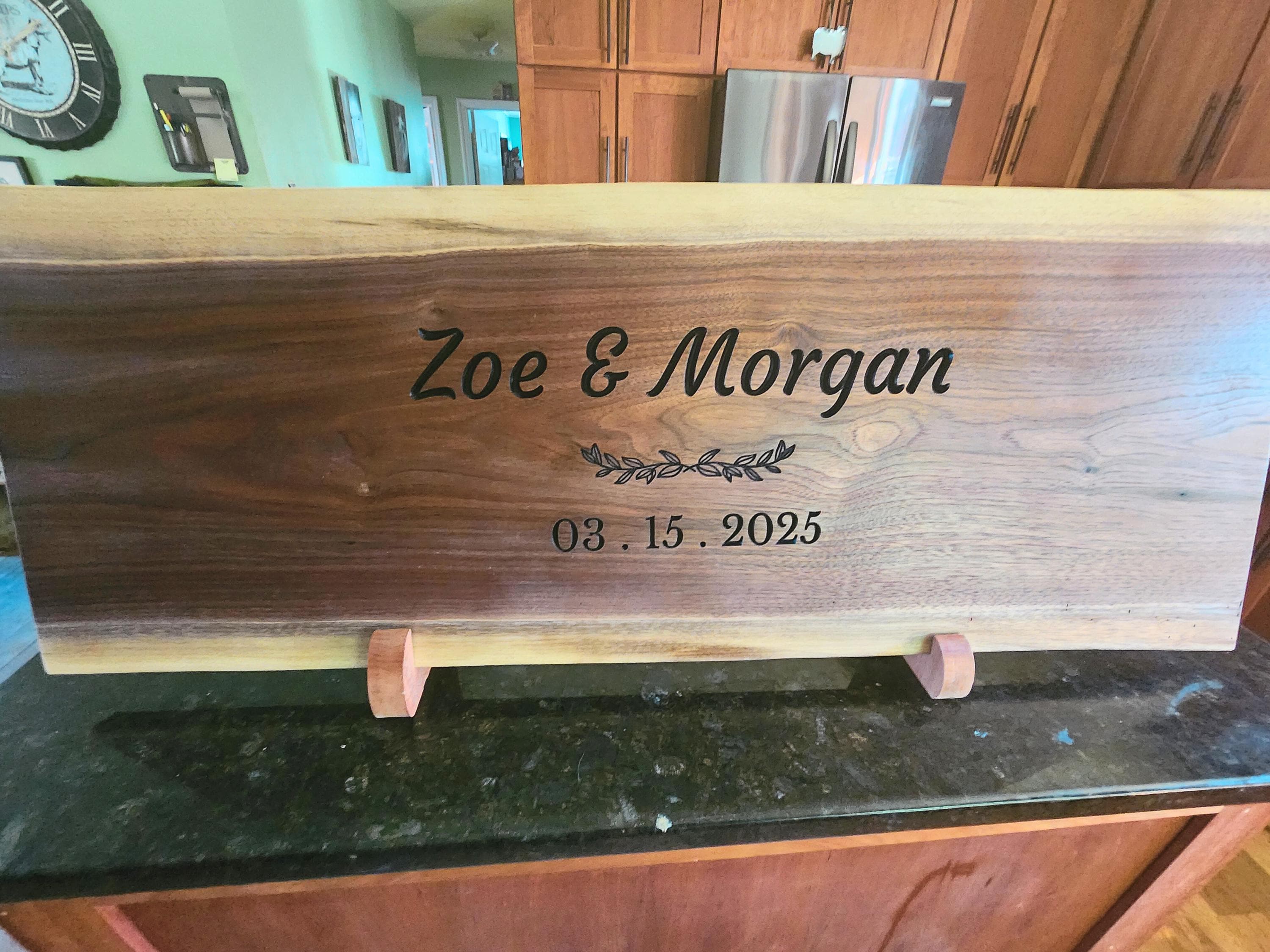 Custom Live Edge Wedding Sign | Carved with Names | Rustic Farmhouse Decor | Personalized Wedding Date Sign | Wedding Guestbook