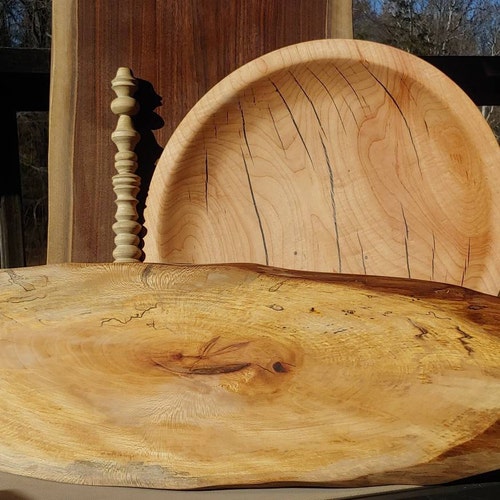 Panneau En érable Rustique Fendu Avec Tranche Vivante (live Edge) - Épaisseur 3/4 Pouce - Bois Séché Au Four, Aspect éclaboussé (spalted)