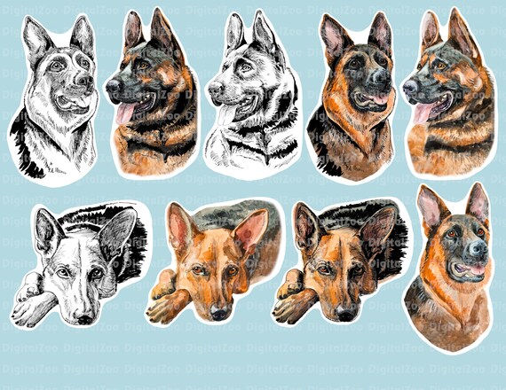 Hund Aufkleber Druckbare Aufkleber Download Sticker Digital Etsy