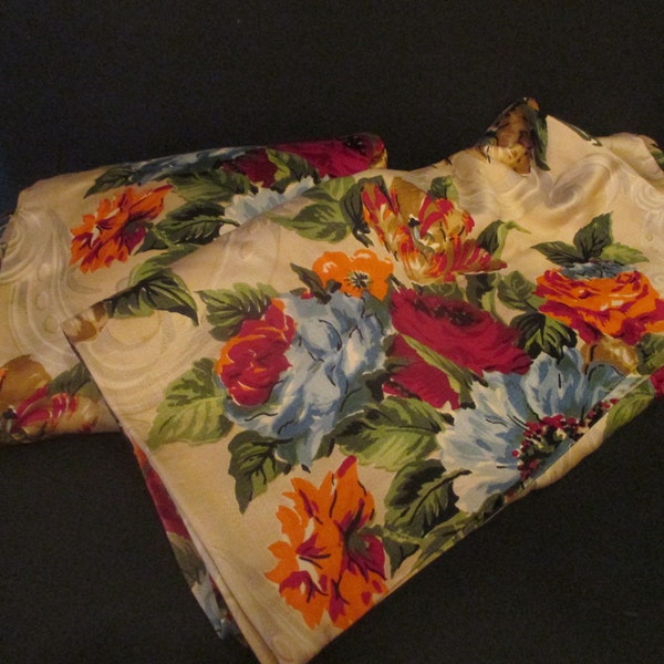 Vintage Floral Curtains Etsy