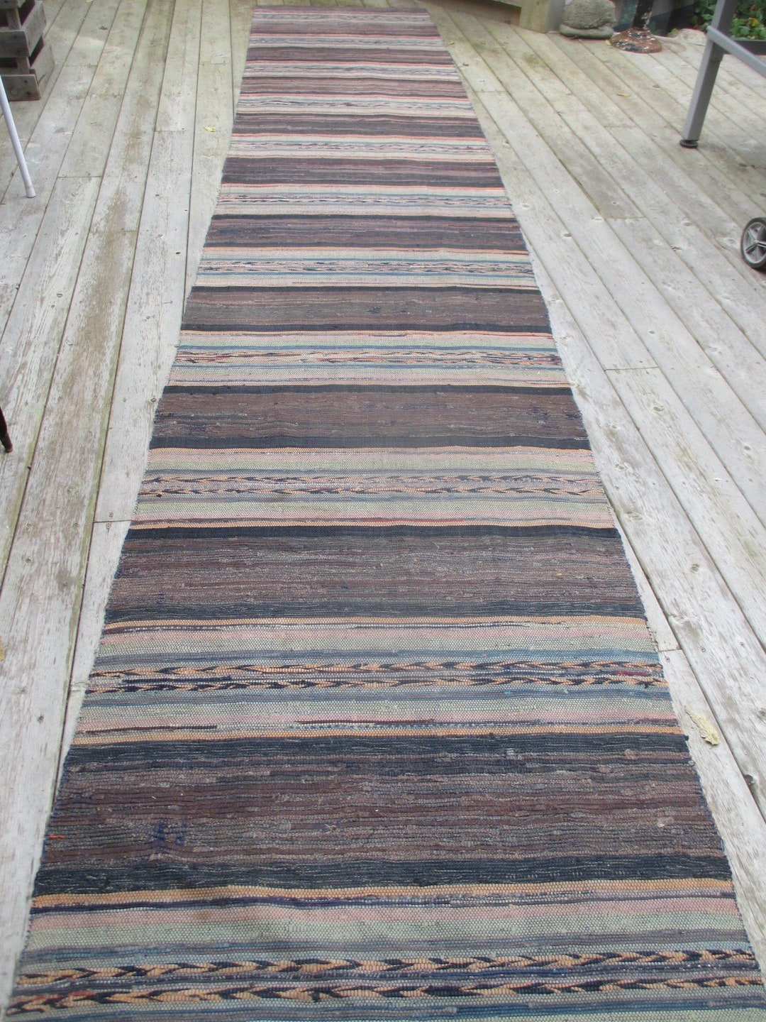 15 Foot Waterloo County Hand Woven Rag Rug - Mennonite - Rustic ...