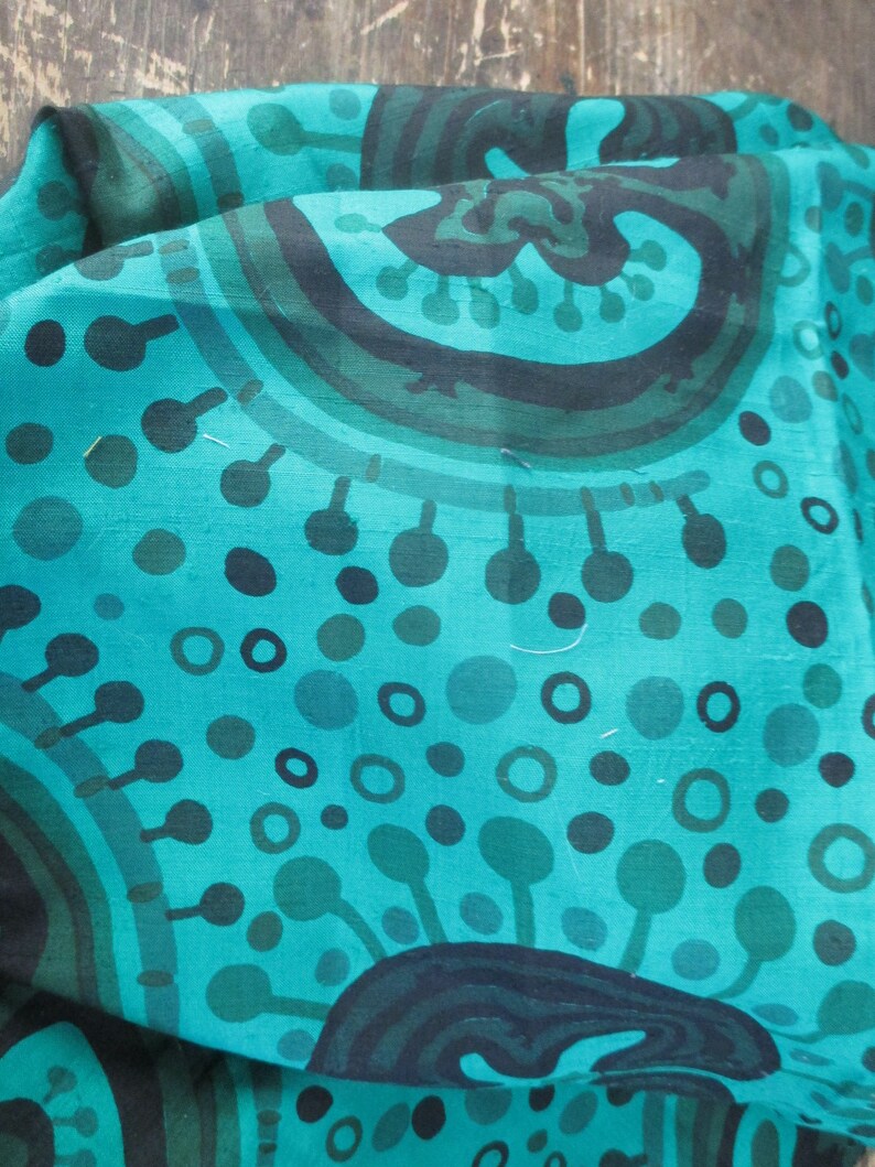 34 Yard Abstract Sari Silk Fabric