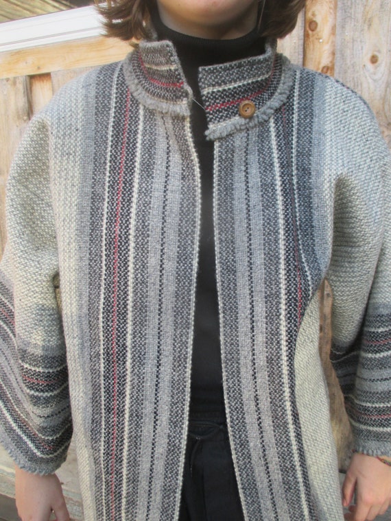 Vintage Handmade Hippie Cardigan with Rope Tie - … - image 3