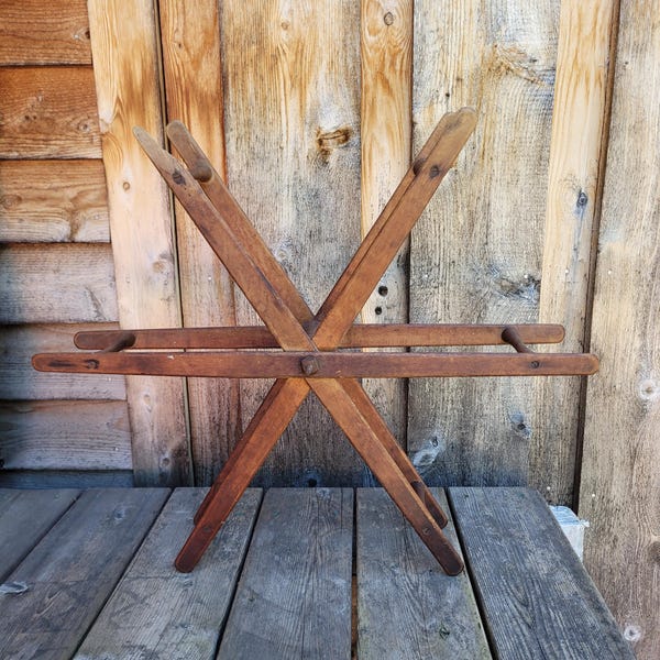 Antique Primitive Wood Wool Winder Spool - Shelf - Mantel - Decor - Spool - Knitting