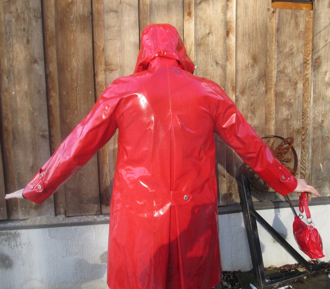 Medium Bormax Super Cool Red Vinyl Raincoat | Etsy