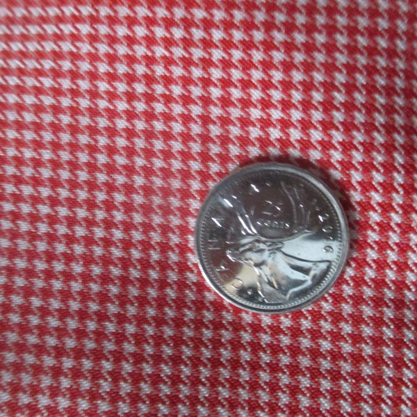 Red and White Hounds Tooth Fabric Etsy