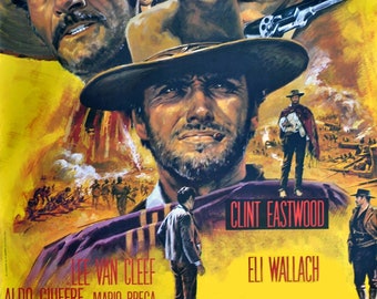 1966 The Good the Bad and the Ugly Movie Silk Fabric Poster 11/"x17/"