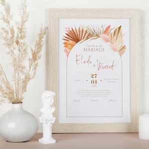 Union certificate, marriage certificate, vertical nature rural terracotta, bridesmaid witness gift, boho chic poster image 2