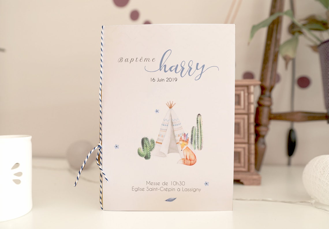 Couverture livret de messe baptême petit garçon doux pour | Etsy France