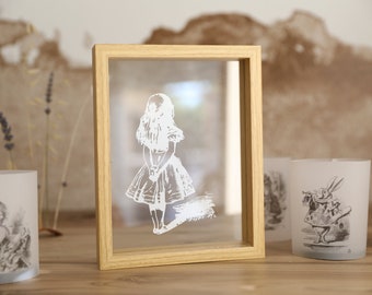 Wall decoration - Alice in Wonderland - Lewis Carroll - Paper cut between two panes of clear glass