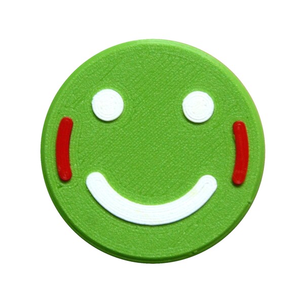 Smiley-Magnet Rot-Grün, 3D Druck.