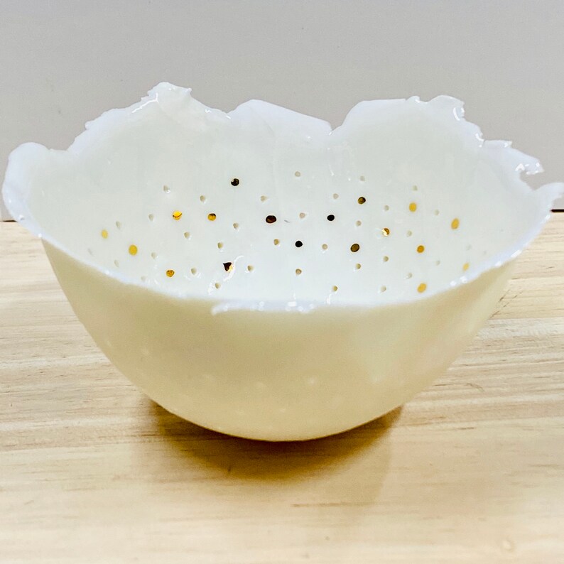 Unique egg bowl porcelain bowl with holes. Etsy