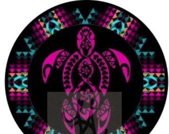 Black/Pink Turtle Epoxy Sticker Beading Cabs