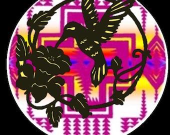Pink Design with Hummingbird