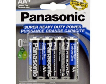 4 pilas Panasonic tamaño D Super Heavy Duty Power Zinc Carbon