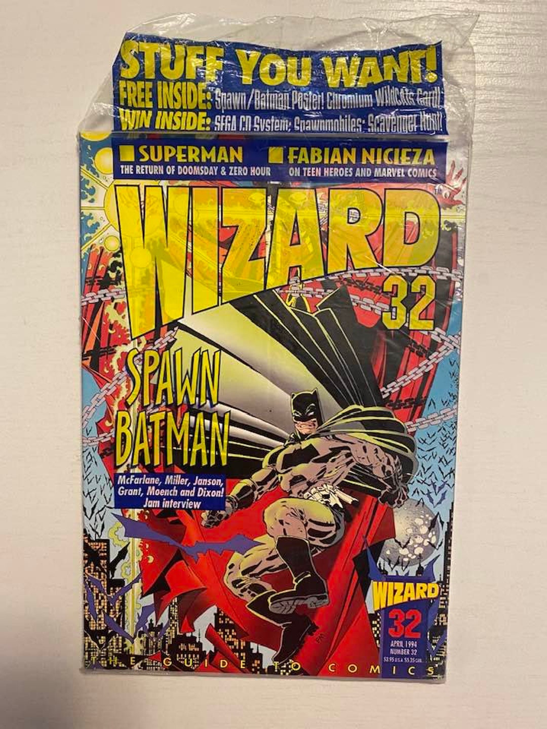Wizard Magazine 32 the Guide to Comics. spawn/batman April 1994 3223 Etsy