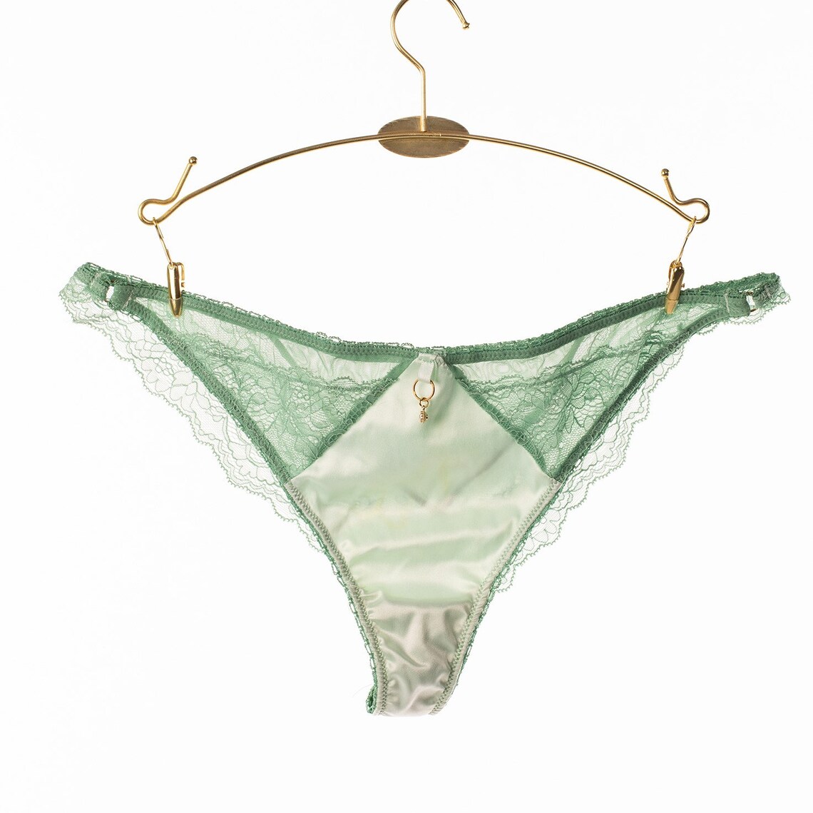 Light Green Satin and Lace Knicker Light Green Satin Brazilian Etsy