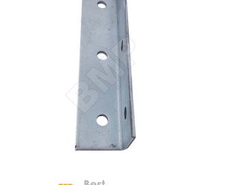7 Inch Zinc Plated Steel Angle Bracket | Heavy Duty 1/8" Thick Corner Brace | 2x2 Steel L Bracket | Shelf Support Hardware | 1300323