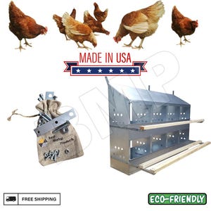 8 Hole Heavy Duty 23ga Galvanized Chicken Nesting Laying Roost Box 0300113