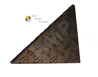 4 piezas de estribos para guardabarros de remolque de placa de diamante, calibre 11, acero crudo, resistente, para soldar, 8" x 8" x 11" 1000104