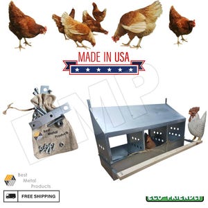 3 Hole Heavy Duty 23ga Galvanized Chicken Nesting Laying Roost Box House 0300108