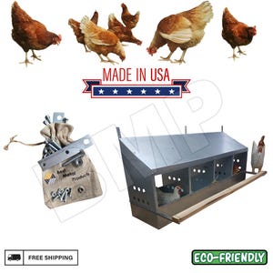 4 Hole Heavy Duty 23ga Galvanized Chicken Nesting Laying Nesting Roost Box House 0300109