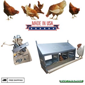 3 Hole Heavy Duty  23ga Galvanized Chicken Nesting Laying Roost Box House 0300108