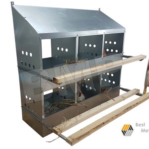 6 Hole Heavy Duty 23ga Galvanized Chicken Nesting Laying Roost Box 0300112