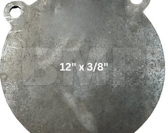 Blanco de tiro de gong de acero AR500, redondo, de 3/8" a 12", con 2 agujeros