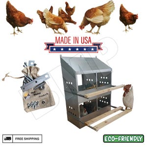 4 Hole Heavy Duty 23ga Galvanized Chicken Nesting Laying Roost Box 0300111