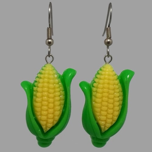 CORN on the COB Dangle Earrings 3D Food Charms Drop Earrings Etsy