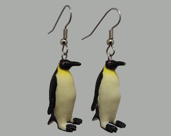 Adorable 3D PENGUIN Dangle Earrings with Surgical Stainless Steel Hooks
